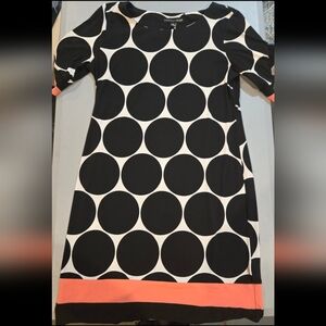 Madison Leigh Black and White Circle Pattern Dress 3c25